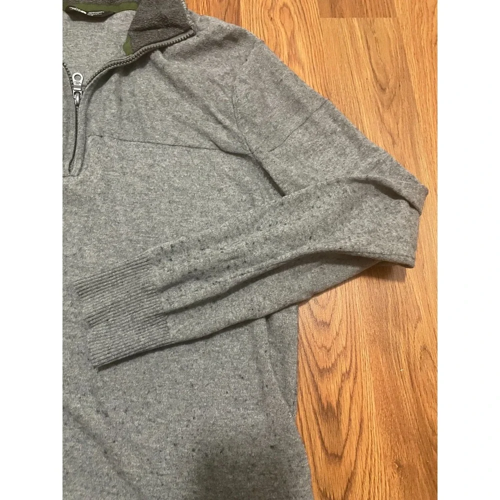 The North Face Quarter Zip Sweater Mens Medium Gray Fleece Lined